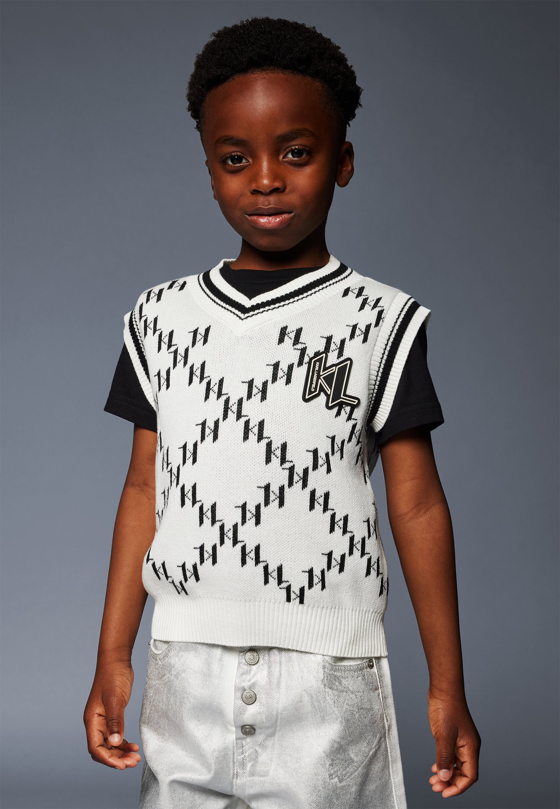 KARL LAGERFELD KIDS TANK Jumper off white black/off-white