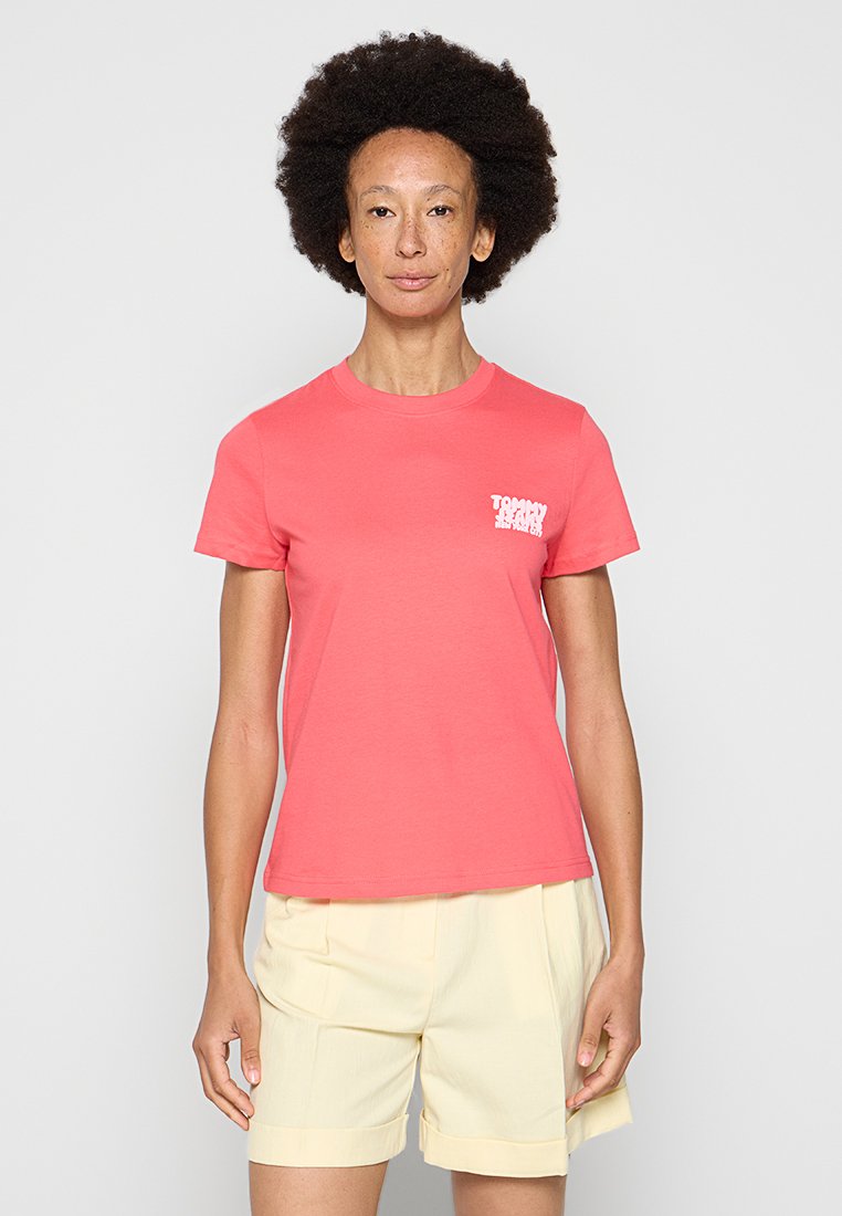 Tommy Jeans T-shirt print koraalrood Tommy Jeans T-shirt print koraalrood