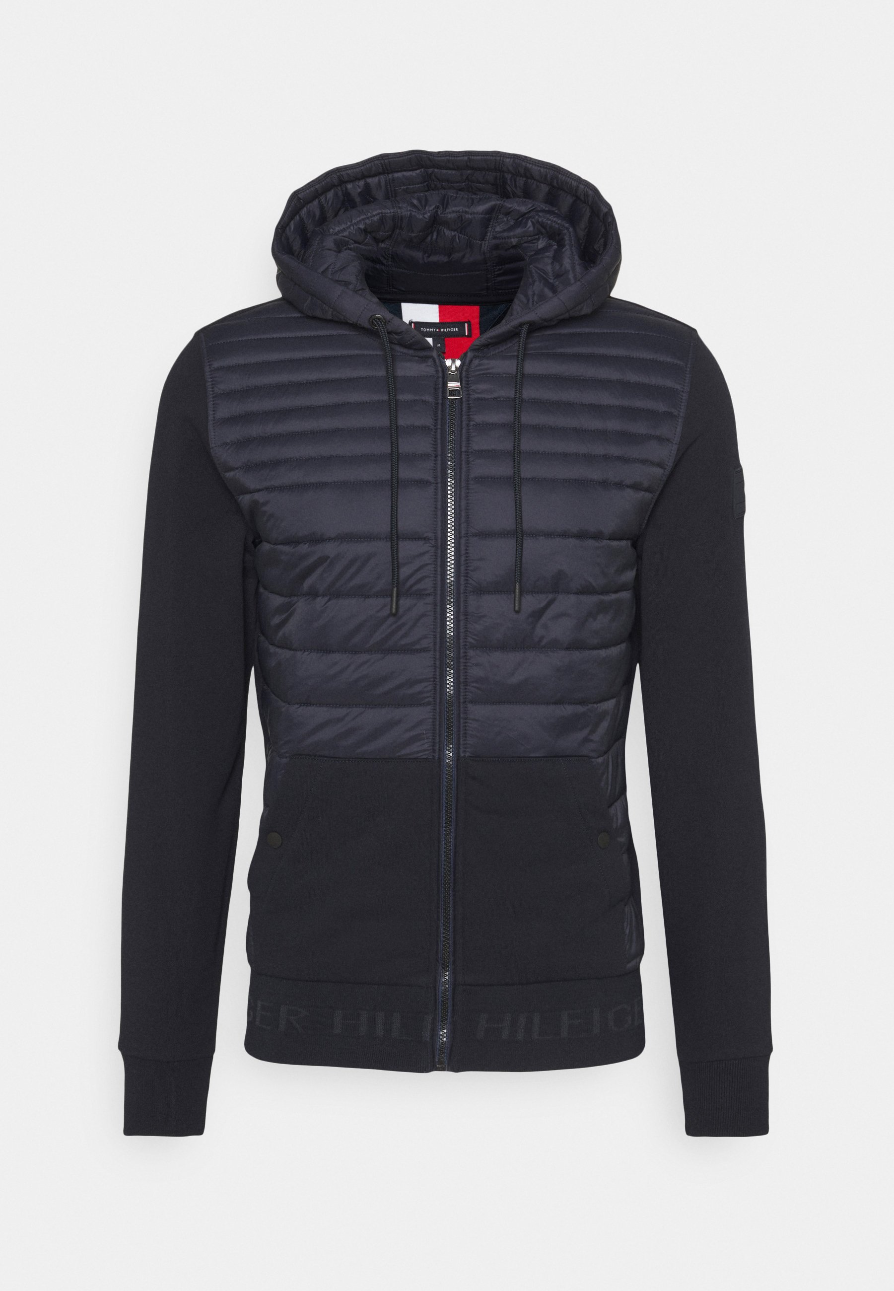 tommy hilfiger mixed media hooded zip through