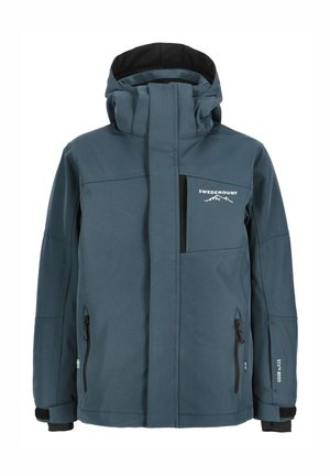 ANTON - Lumilautailutakki - dk. steel green black