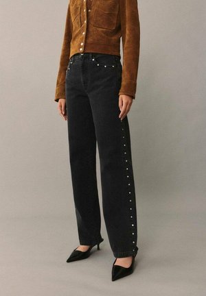 Mango BILLIE - Traperice ravnih nogavica - black denim