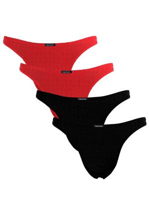 4ER PACK HERREN STRING TANGA ENG ANLIEGEND STRETCH - Slip - rot/schwarz
