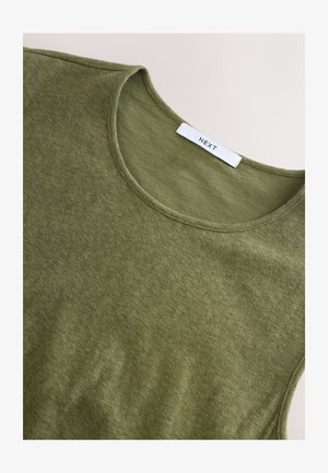 Next REGULAR FIT - SLUB BUBBLE HEM SLEEVELESS TANK - Top - khaki green
