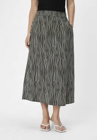 Object MIDI PRINT - Falda acampanada - black