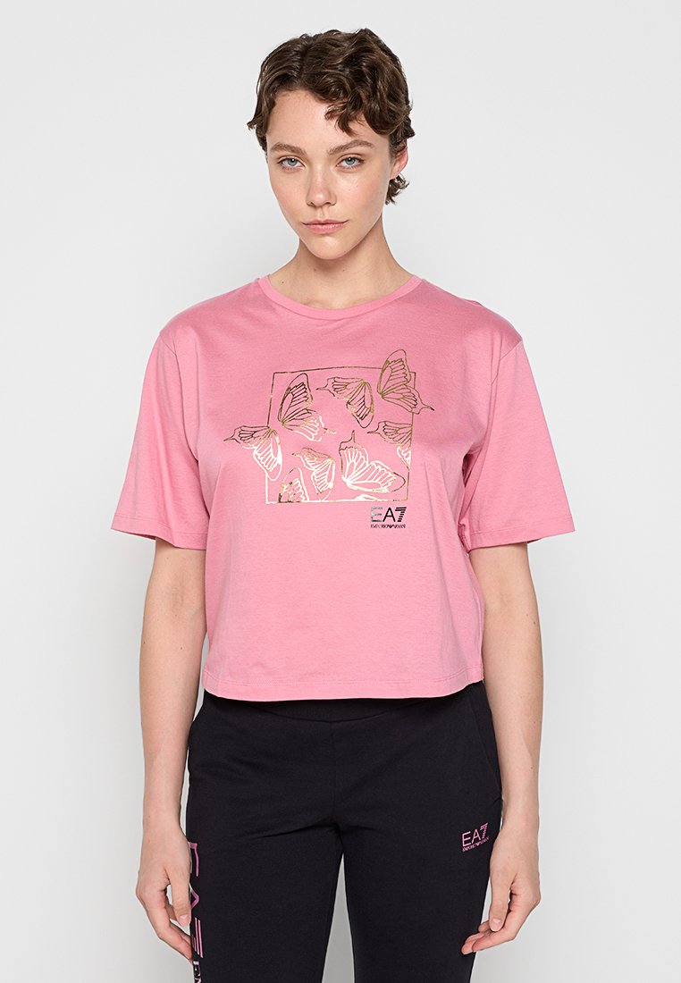 EA7 Emporio Armani T-shirt print roze