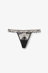 PRETTY FLOWERS THONG SIDE STRAPS - Tanga - mottled black