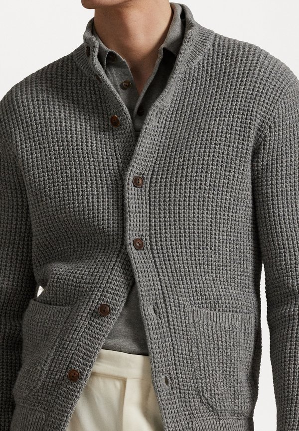 WAFFLE-KNIT WOOL-COTTON CARDIGAN - Cardigan2