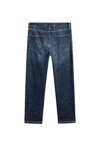 LOOSE FIT WIDE-LEG - Straight leg jeans - mottled dark blue