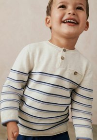 Next HENLEY STRIPE REGULAR FIT - Jersey de punto - ecru cream
