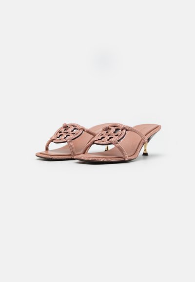 Tory Burch PAVE GEO BOMBE MILLER LOW HEEL - Magas sarkú papucsszandálok - malva