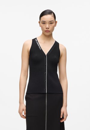 LOGO V-NECK   - Smanicato - black white