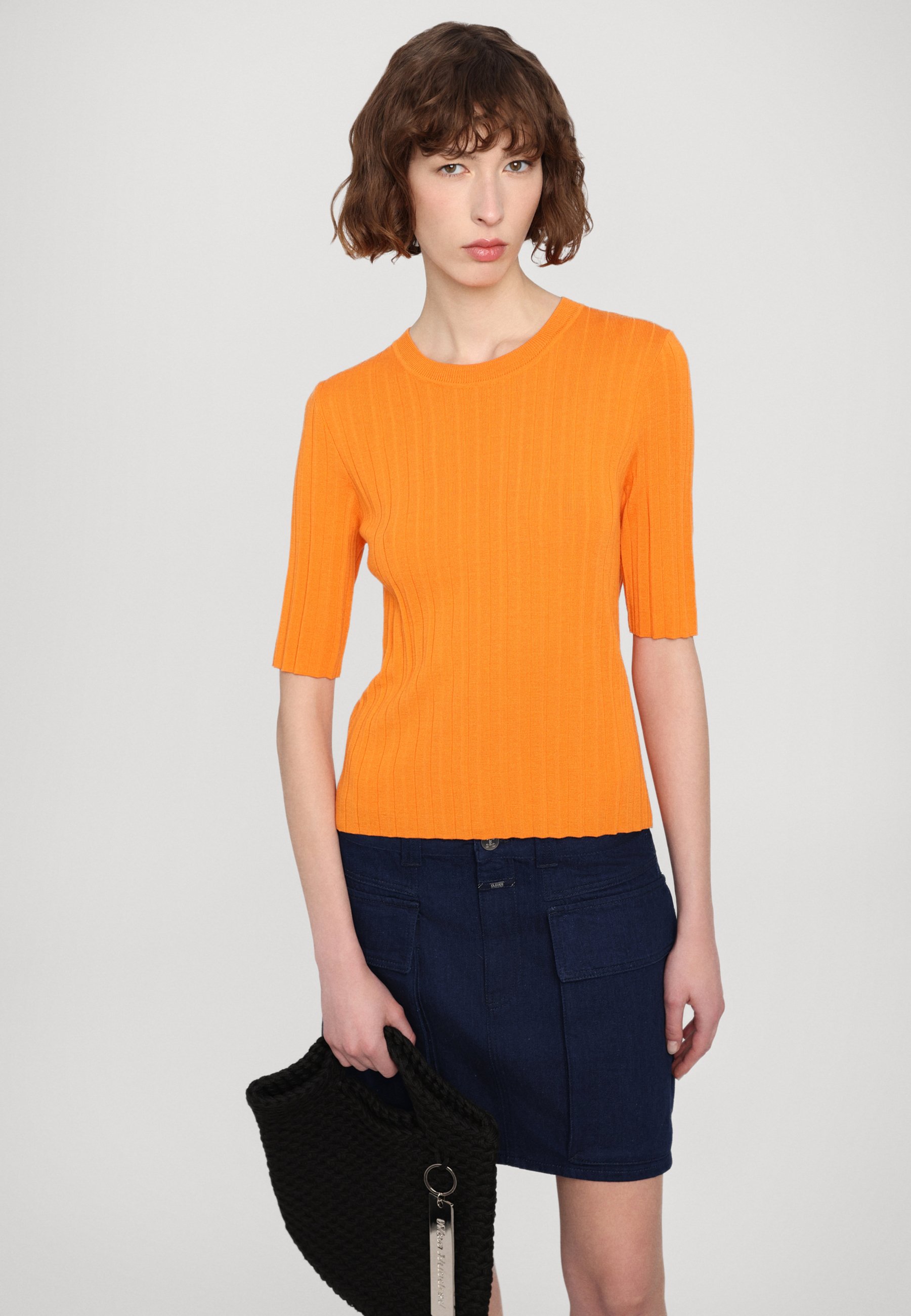売れ筋商品|||クローズド ニット&セーター レディース アウター CREW NECK HALF SLEEVE - Jumper - pumpkin orange CLOSED CREW NECK HALF SLEEVE - Jumper - pumpkin orange