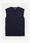 CABLE-KNIT COTTON SWEATER VEST 7-14Y - Top - navy