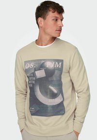 Only & Sons ONSTODD REG PHOTOPRINT CREW NECK - Felpa - smoke gray