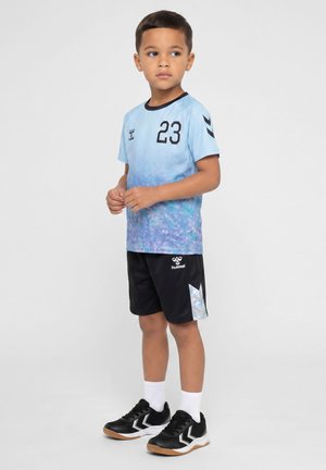 Hummel, HUMMEL HMLSHIMMER T-SHIRT S/S UNISEX - Sports T-shirts - skyway black