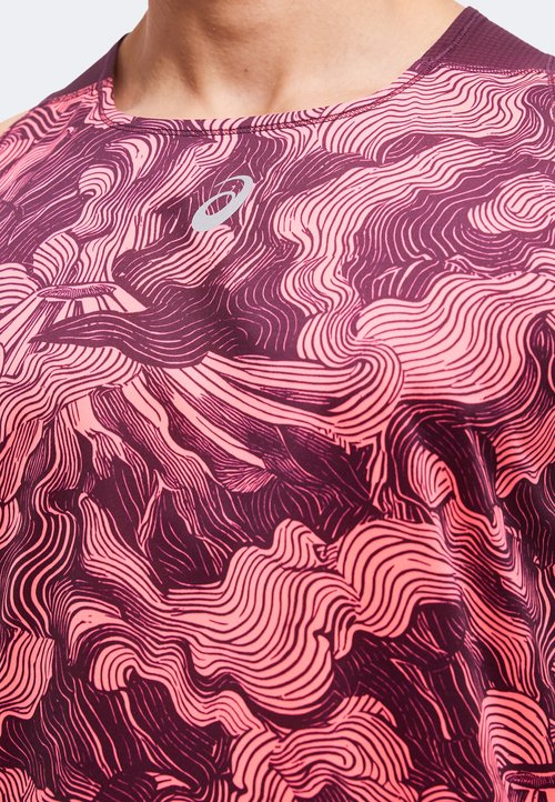 ASICS FUJITRAIL SINGLET - Top - blazing coral/dark aubergine — photo 6