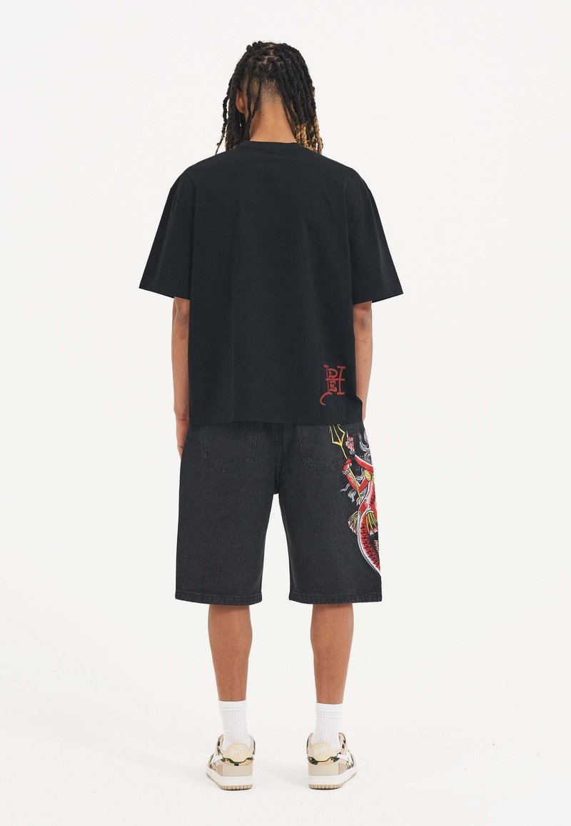 Short De Survêtement Ed Hardy Homme - 100% Polyester, Motif Tattoo, Neuf Avec étiquettes