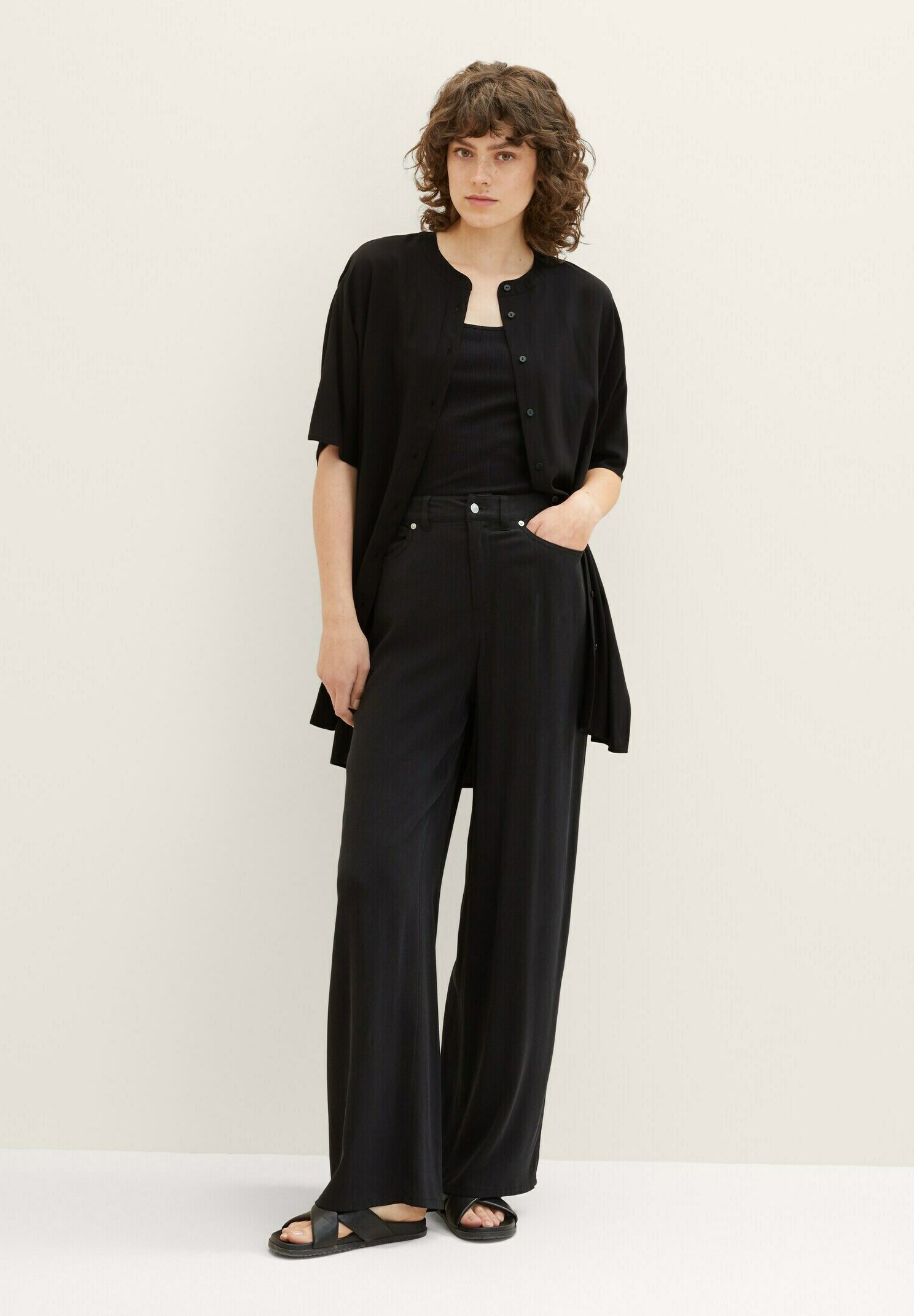 TOM TAILOR Damen Bluse 1043197 - V-Ausschnitt, 3/4-Ärmel, Gemustert, Aus Weicher Viskose