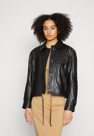 ADELE - Leather jacket - black