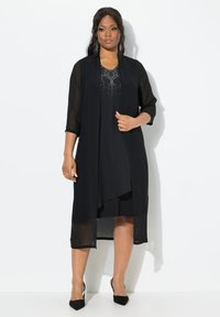 Ulla Popken LONGLINE OPEN SHAPE 3/4 SLEEVE  - Chaqueta fina - black