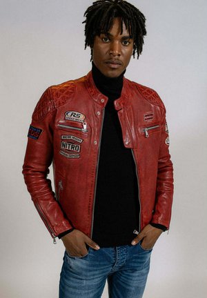 NITRBARC - Veste en cuir - rouge