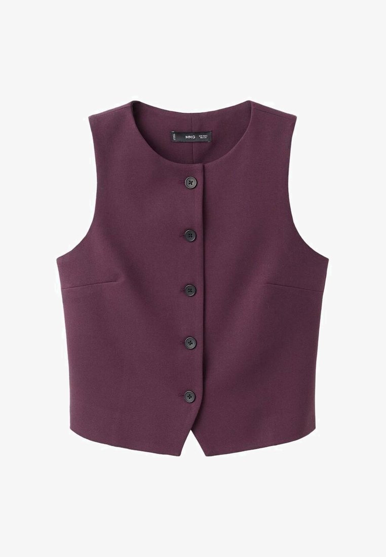 Mango Veste sans manches bordeaux - Main Image
