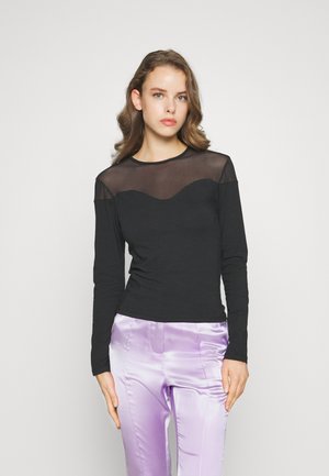 Vero Moda Petite VMKATE CONTRAST - Μπλούζα με μακριά μανίκια - black