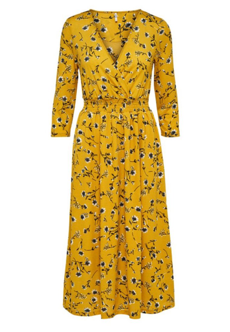 ONLY ONLPELLA DRESS Jersey dress mottled dark yellow Zalando.co.uk