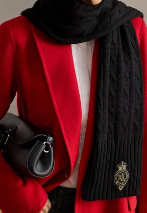 Lauren Ralph Lauren CREST PATCH CABLE KNIT SCARF - Sciarpa - black