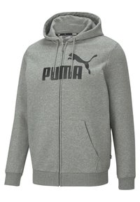 Puma BIG LOGO HOODIE - Mikina na zip - medium gray heather