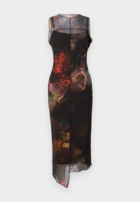 VISIBLE SEAMS ALL OVER MIDI DRESS - Shift-haljina - black