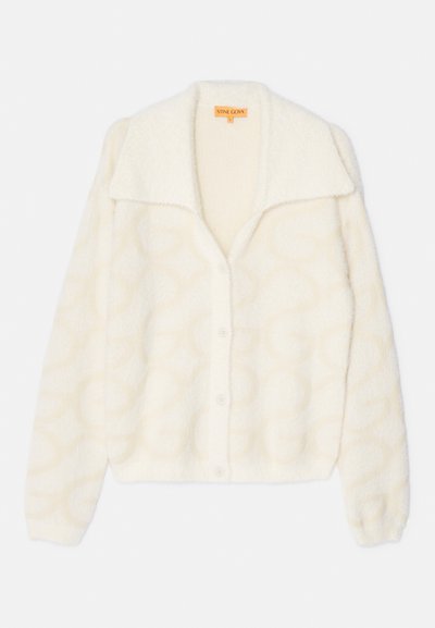 Stine Goya LONG SLEEVE CROPPED CARDIGAN FLUFFY MONOGRAM - Cardigan - beige