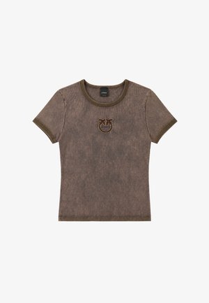 Pinko, GIN LEMON T-SHIRT - T-shirt con stampa - brown-l