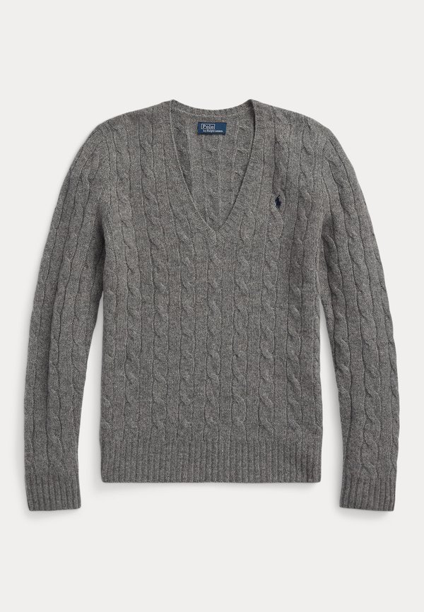 CABLE KNIT WOOL CASHMERE V-NECK SWEATER - Jumper2