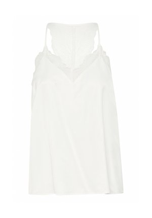 Witte top met kantdetails op de rug, verstelbare bandjes en een relaxte pasvorm. Gemaakt van lichtgewicht stof.