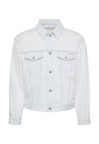 Λευκό τζιν μπουφάν με πλαϊνές τσέπες στο στήθος, κλείσιμο με κουμπιά μπροστά, γιακά και μικρό λογότυπο Calvin Klein στην αριστερή τσέπη στο στήθος.