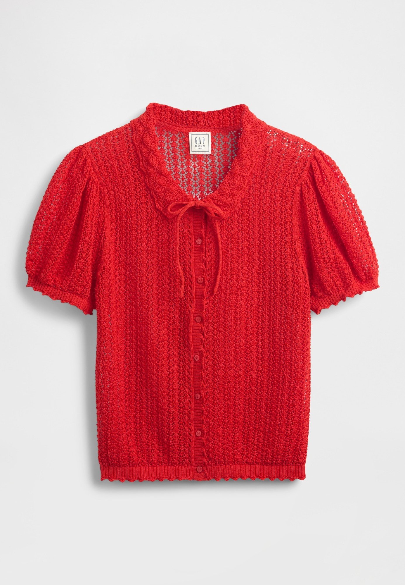 GAP GAP X DOEN BUTTON THROUGH COLLAR - Cardigan - red light/light