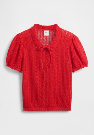 GAP GAP X DOEN BUTTON THROUGH COLLAR - Cardigan - red light