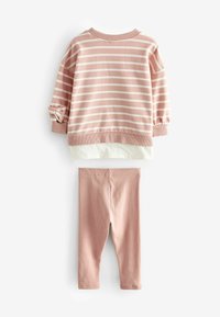 Next SET - REGULAR FIT - Legíny - kalhoty  - pink stripped padded bows