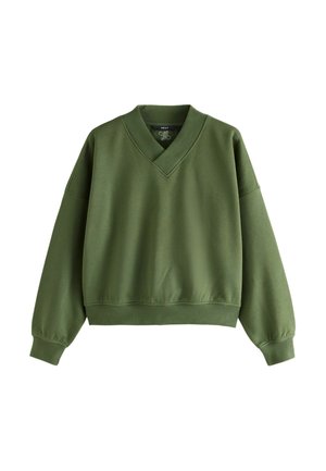 Next, V-NECK SWEATSHIRT - Sweatshirt - khaki green