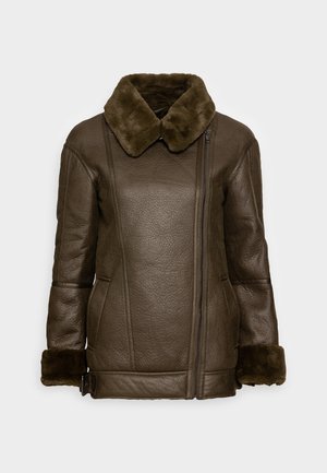 Chaqueta de cuero sintético - khaki