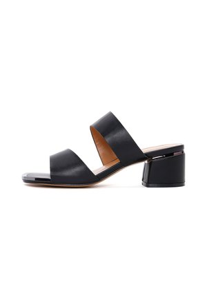 Heeled mules - black