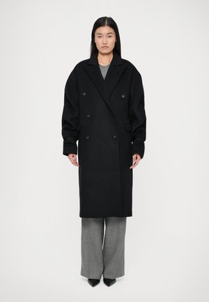 PLEATED SLEEVE COAT - Palton clasic - black