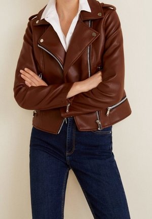 Chaqueta de cuero sintético - cognac
