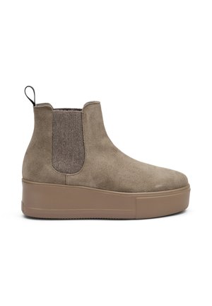 Bottines compensées - mottled beige
