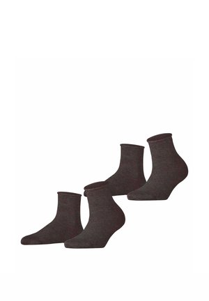 Four dark gray ankle socks shown in pairs, displayed against a white background.