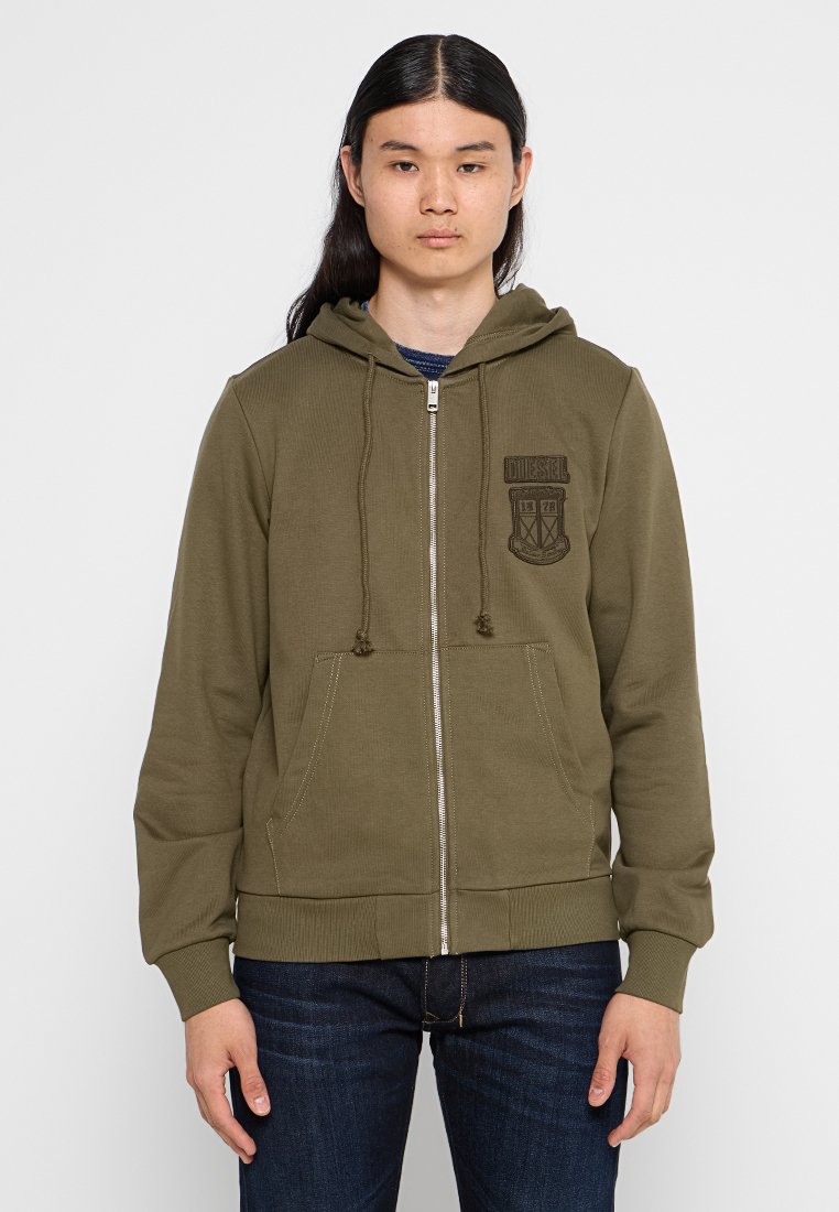 Diesel Sweater met rits kaki