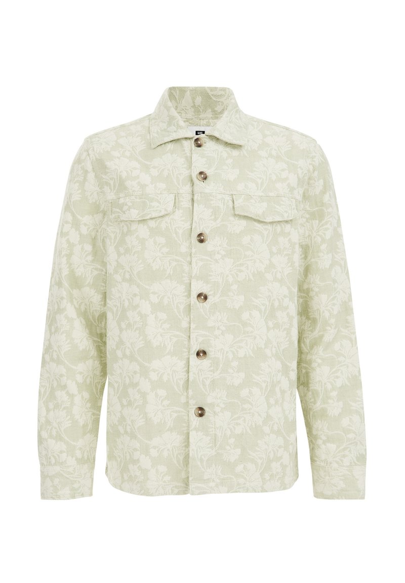 WE Fashion Lichte jas groen gemêleerd