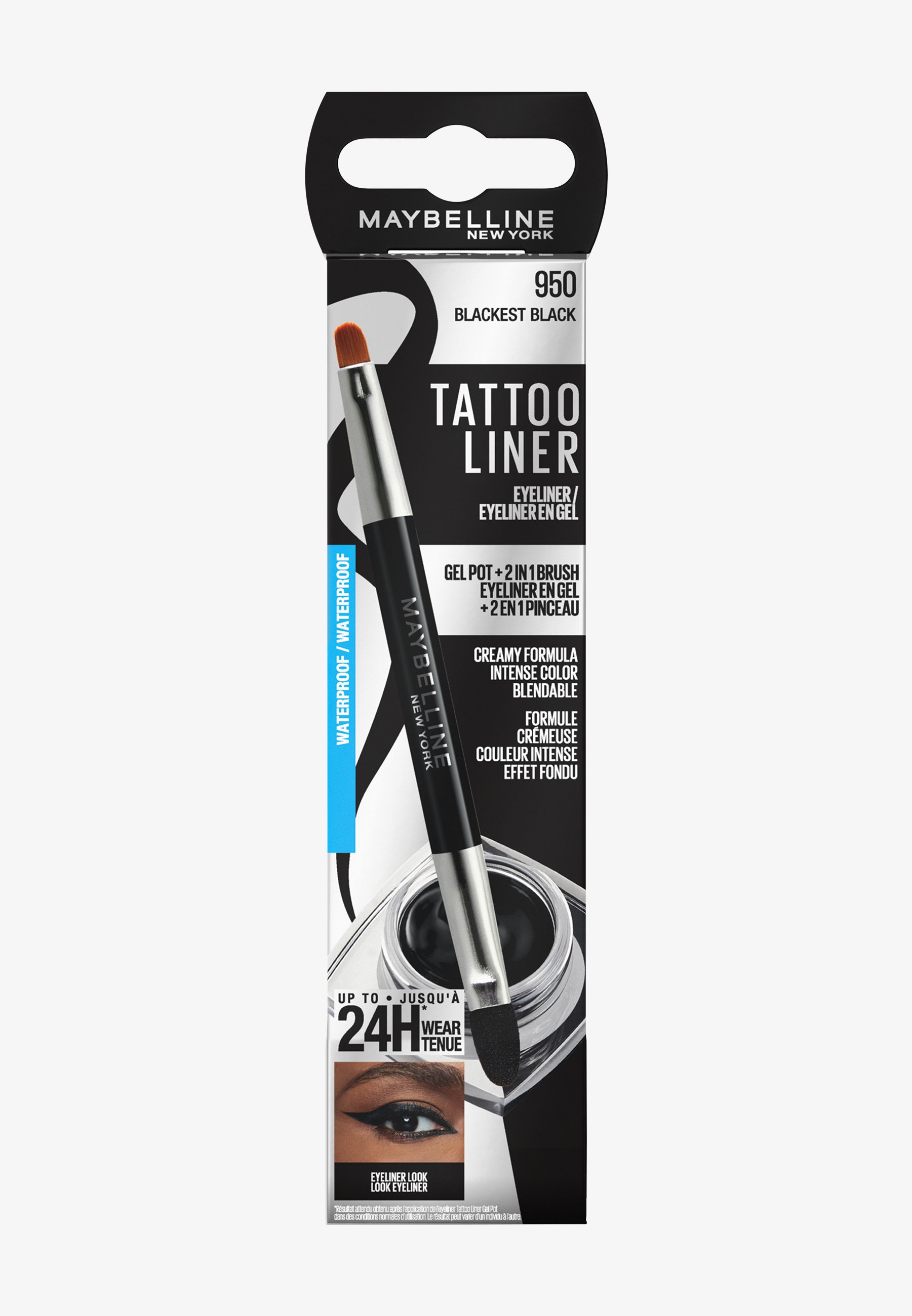 Maybelline New York Tattoo Liner – Wasserfester Flüssig-Eyeliner Mit Pinsel Für Präzise Linien