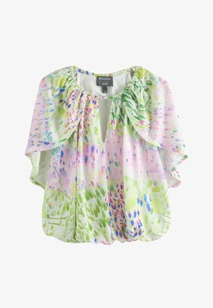 Next, REGULAR FIT - NATIONAL TRUST X SHORT SLEEVE CAPE TOP . - Blouse - green pink floral